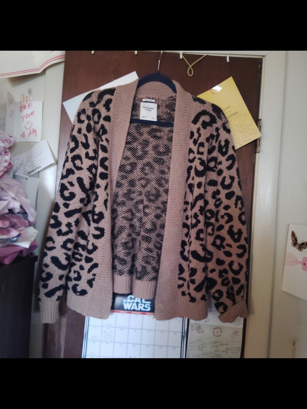 ABERCROMBIE+ FITCH animal Print Open Front Cardigan - Size Small - Picture 2 of 6
